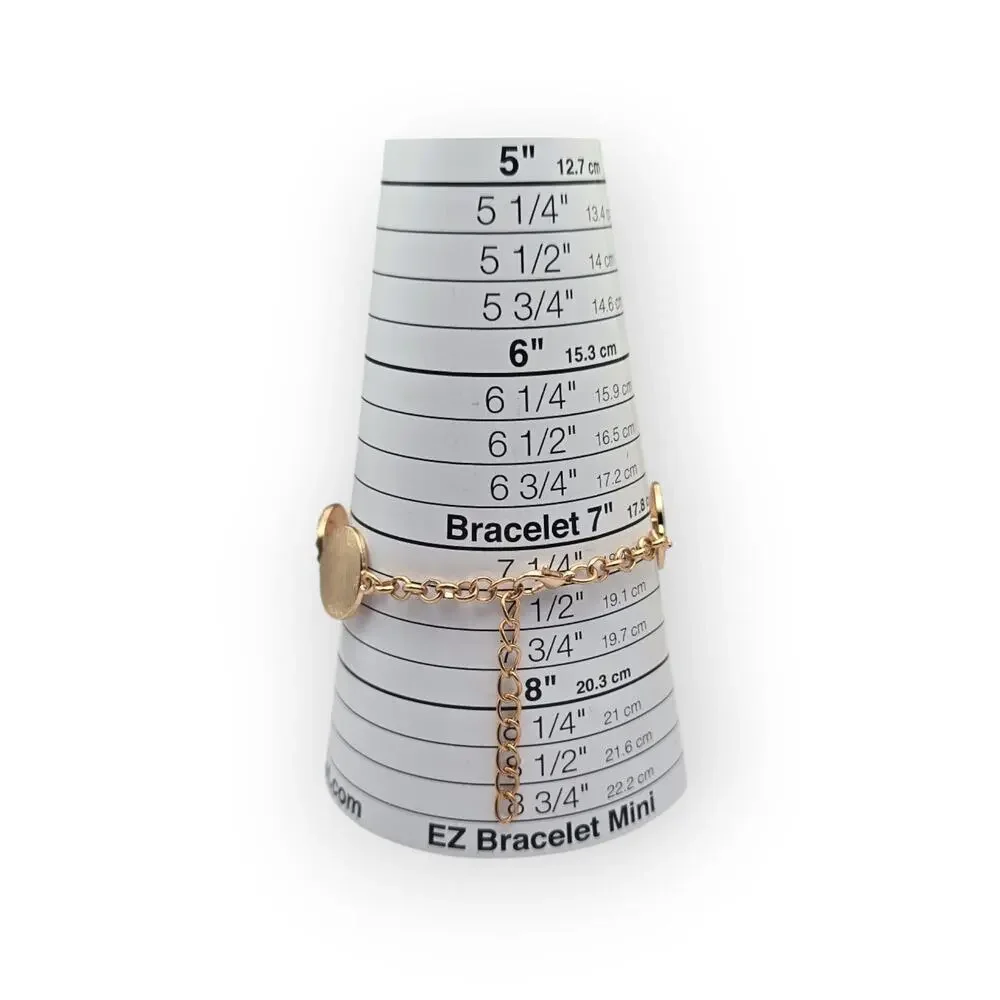 Gold Disc Bracelet with Pavé Rhinestone Stations – Textured Modern Chic